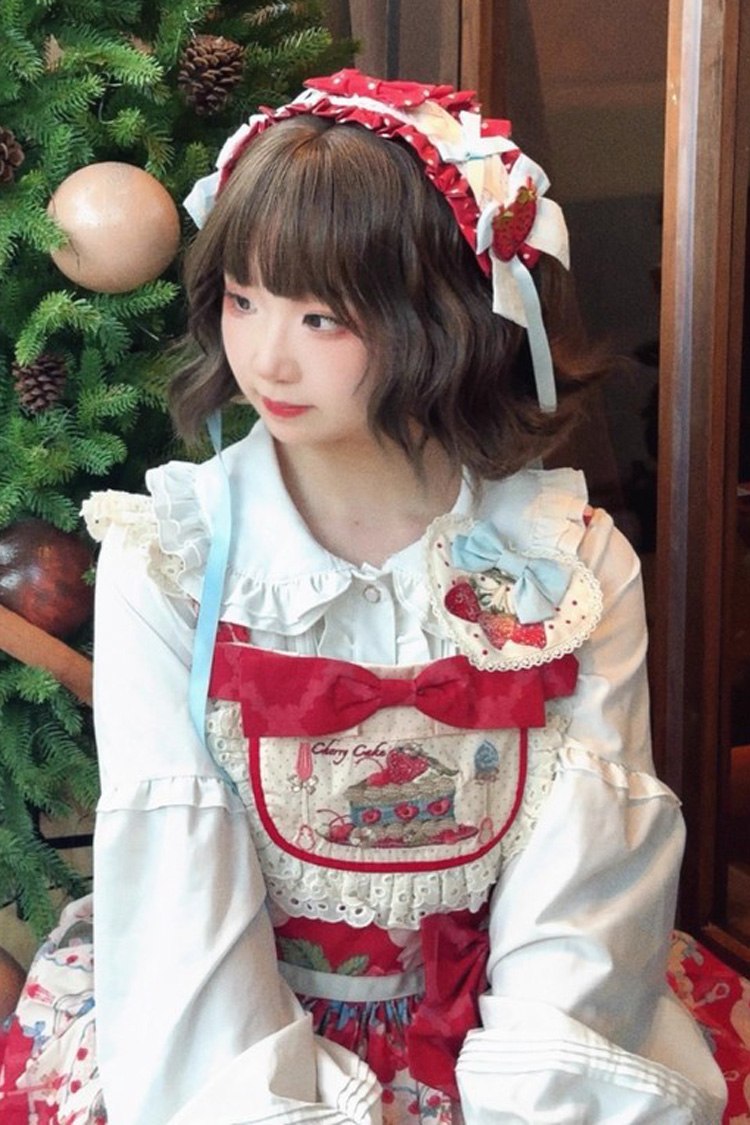 Japanese Sweet Lolita Short Wig with Neat Bangs - Cool Brown