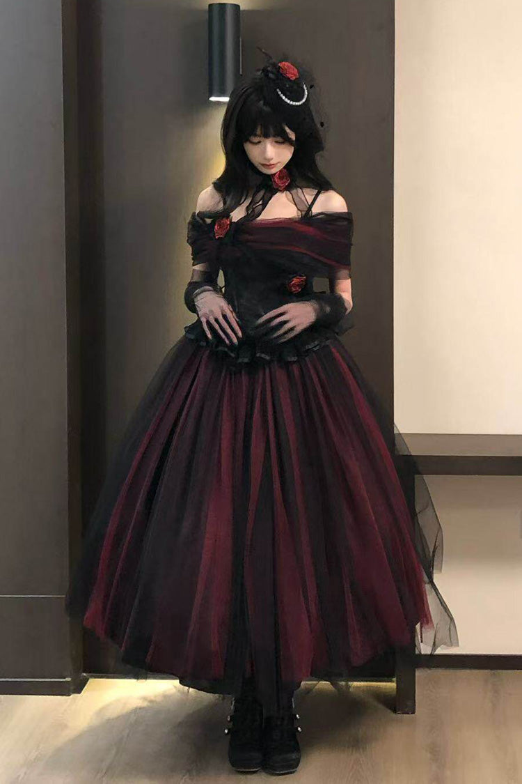 Off Shoulder Ruffled Gothic Lolita Dress