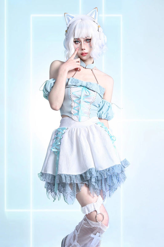 Virtual Idol Lace-Up Sweet Skirt