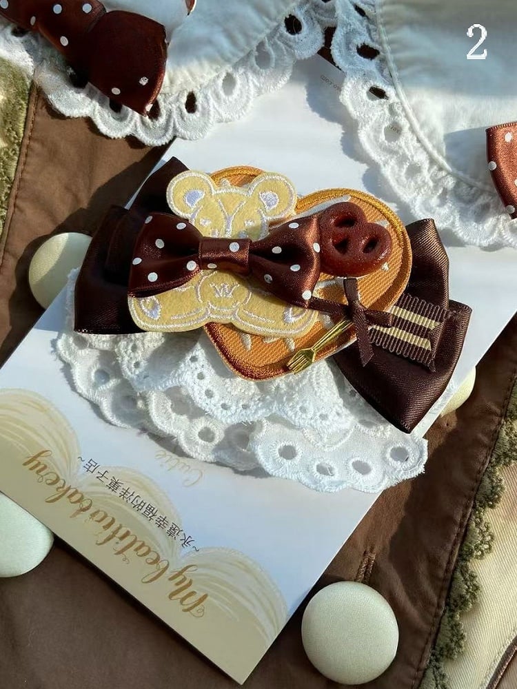 Bowknot Cookie Options Applique Bear 2 Hairclip