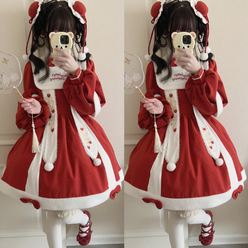 New Year's Red Lolita Dress MK Kawaii Store
