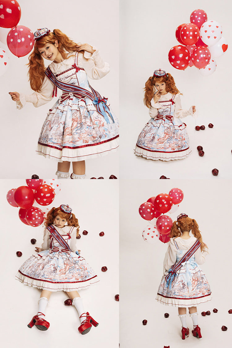 Nutcracker Sleeveless Ruffled Bow College Sweet JSK