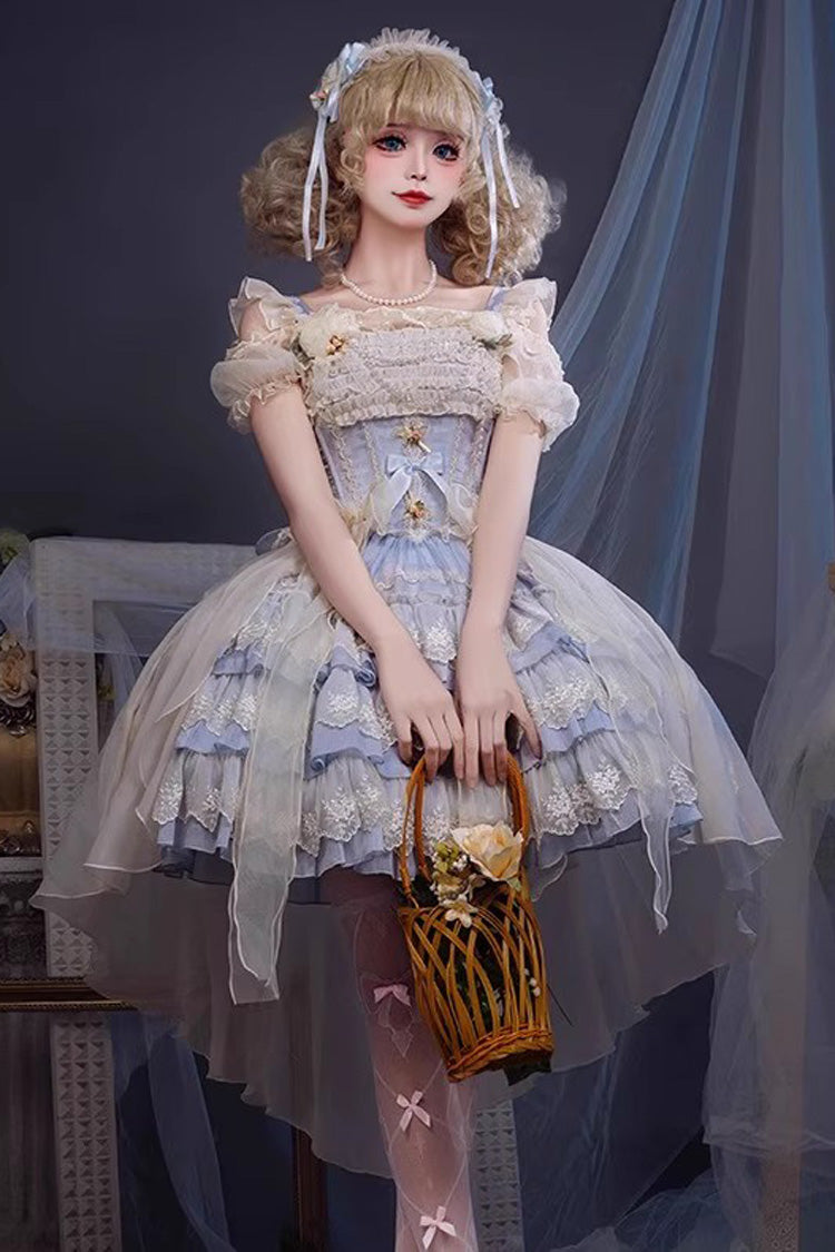 Sleeveless Sweet Ballet Lolita JSK Dress with Bow and Lace