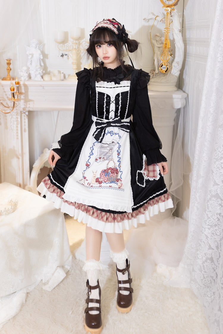 Black Little Red Riding Hood Ruffle Bow Sweet Lolita Jsk Dress