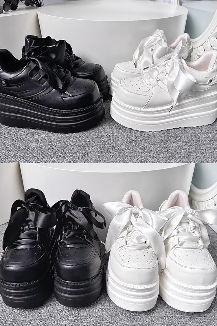 Lace-Up Sweet Jirai Kei Platform Shoes - 2 Shades