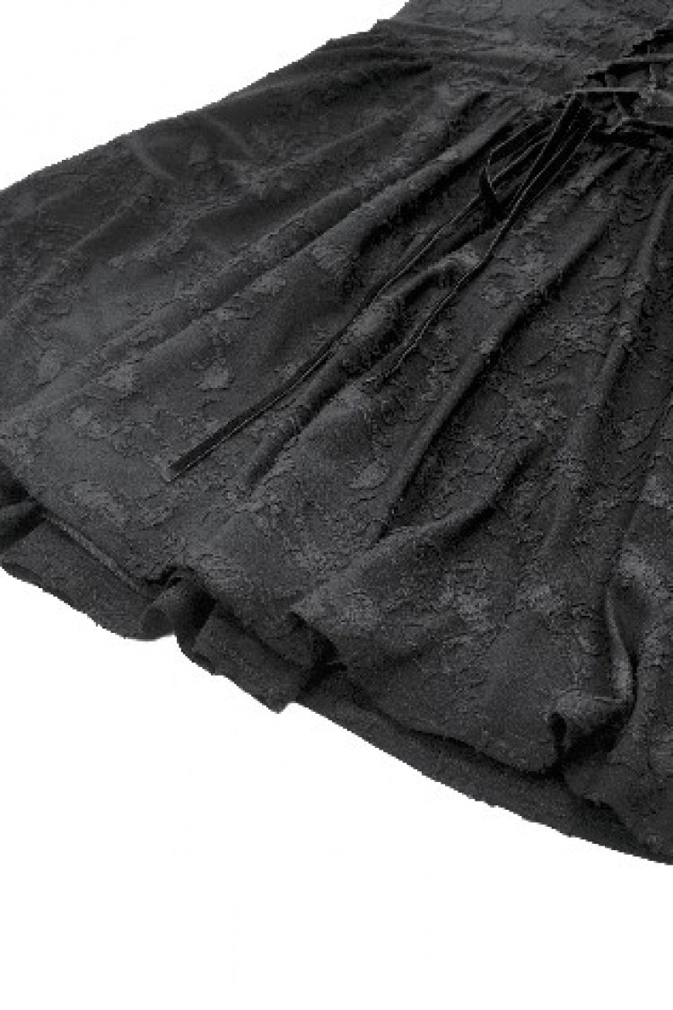 Graduation Gothic Dress with Jacquard Lace and Lace-Up