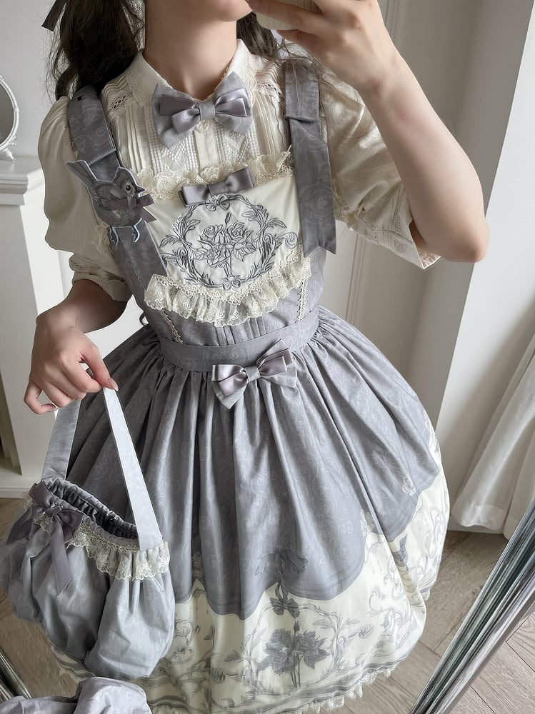 / Pink Gray Bag Blue Hand