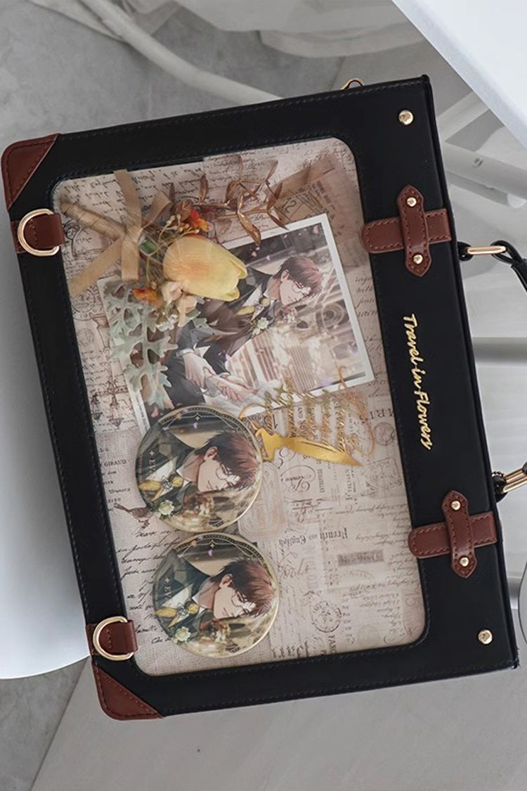 Floral Journey Sweet Lolita Shoulder Bag in Black