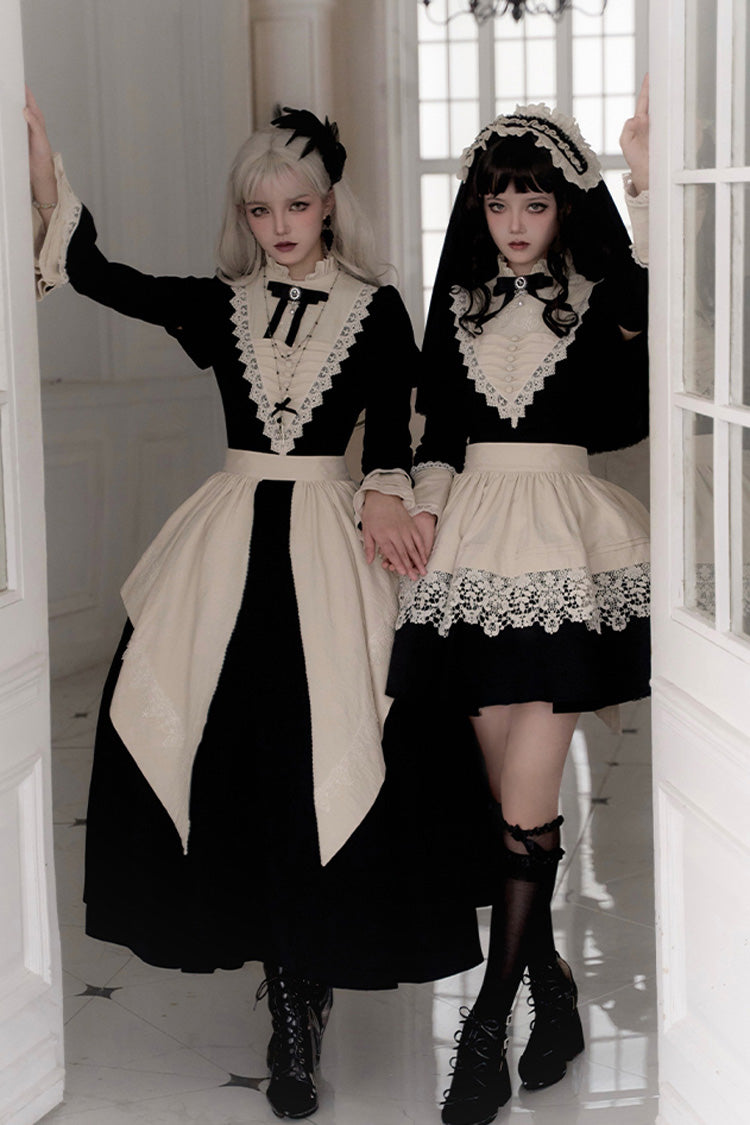Black Gothic Short Sleeve Ruffled Nun Lolita Dress