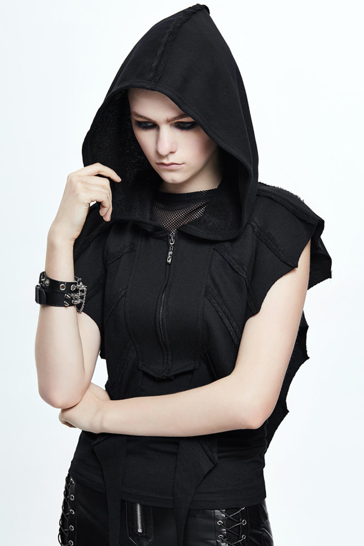 Punk Hooded Cape for Women with Bat Wing Silhouette