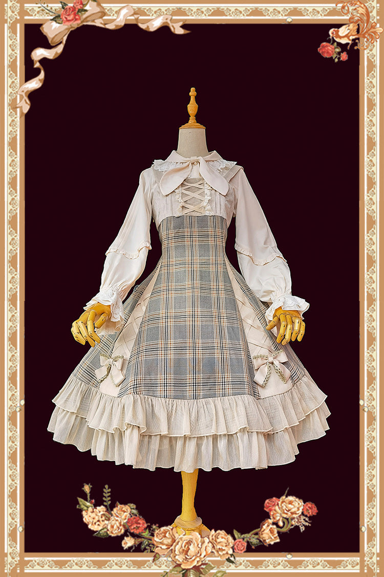 Multi-Color Classic Lolita Dress with Bowknot and Ruffled Sleeveless