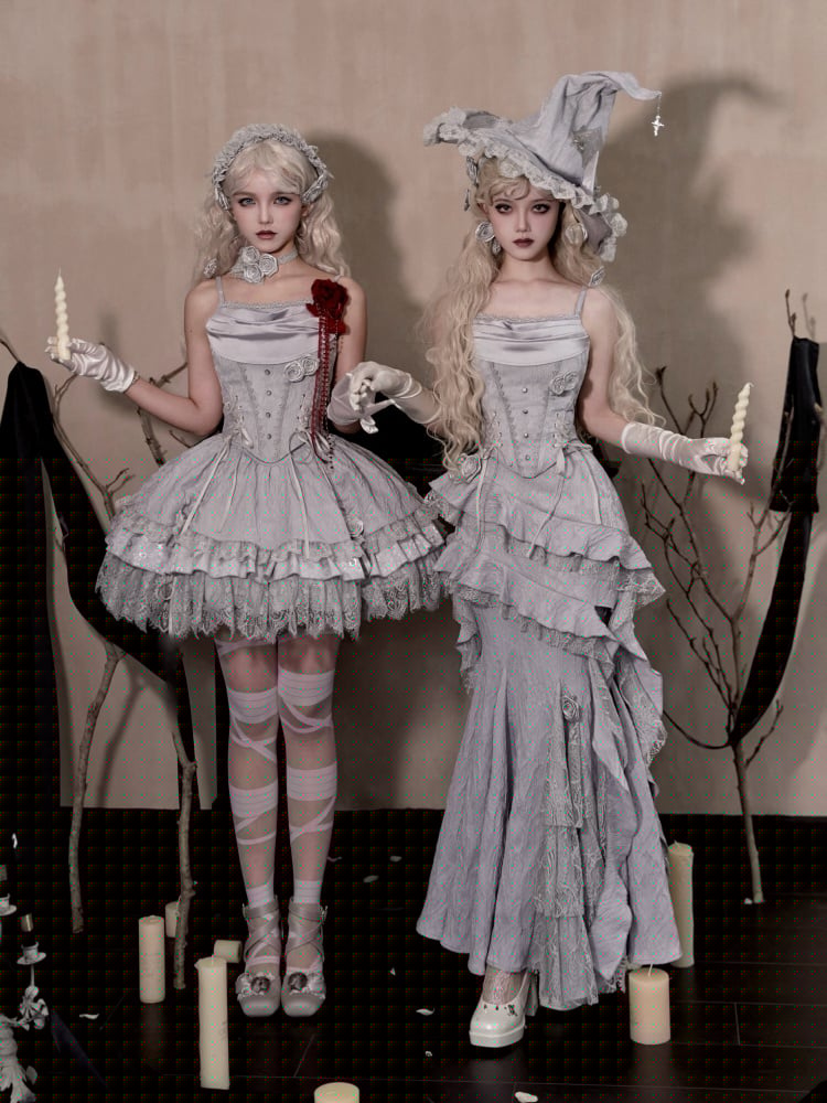 Silver Gray Cowl Neckline Boned Corset Top mySite