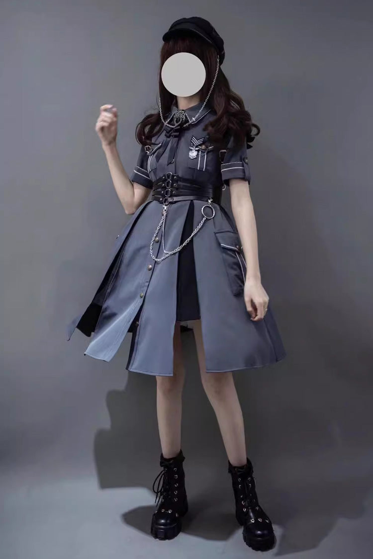 Evil Python 2.0 Short Sleeve Gothic Military Handsome Dress
