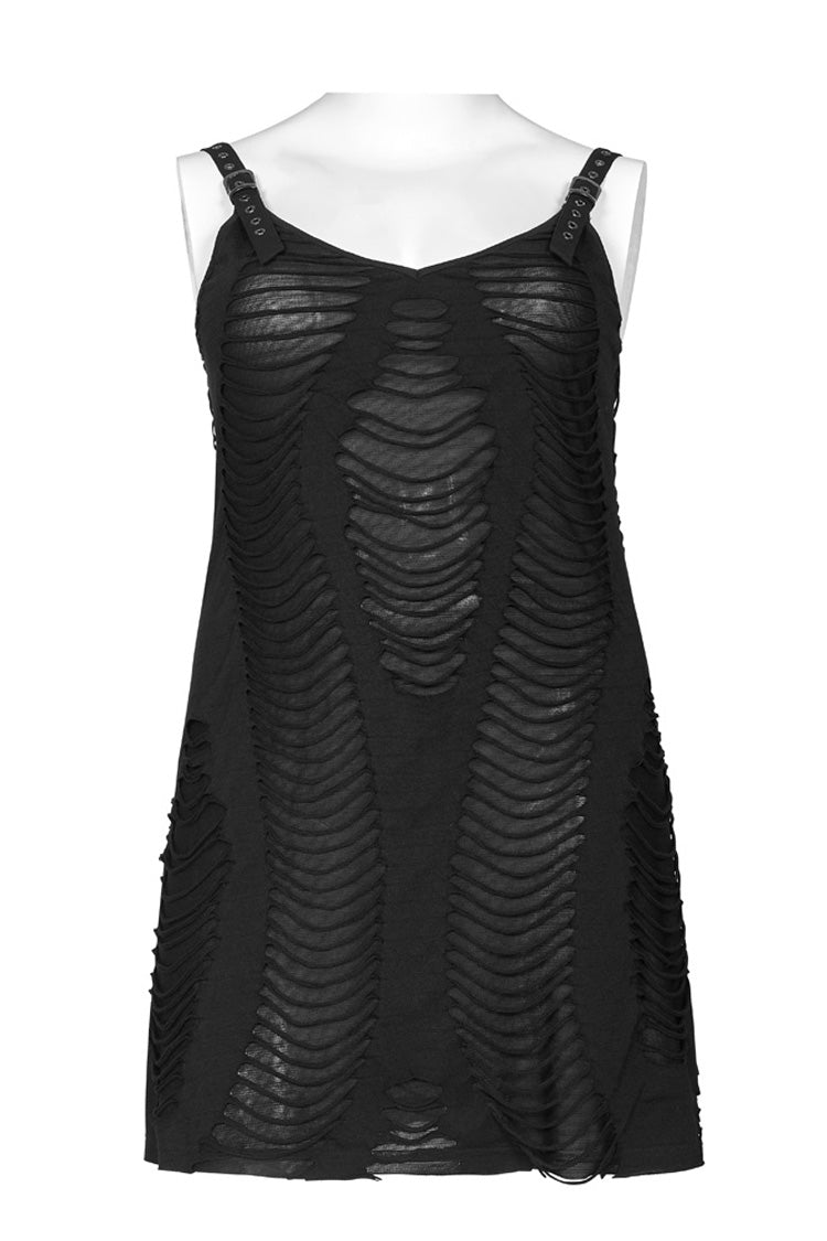 Onyx Grommet Strap Knit Plus-Size Punk Slip Dress for Women