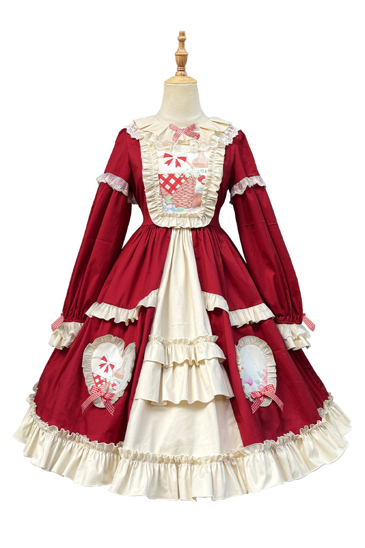 Sweet Lolita Cardigan with Bowknot and Ruffle Print