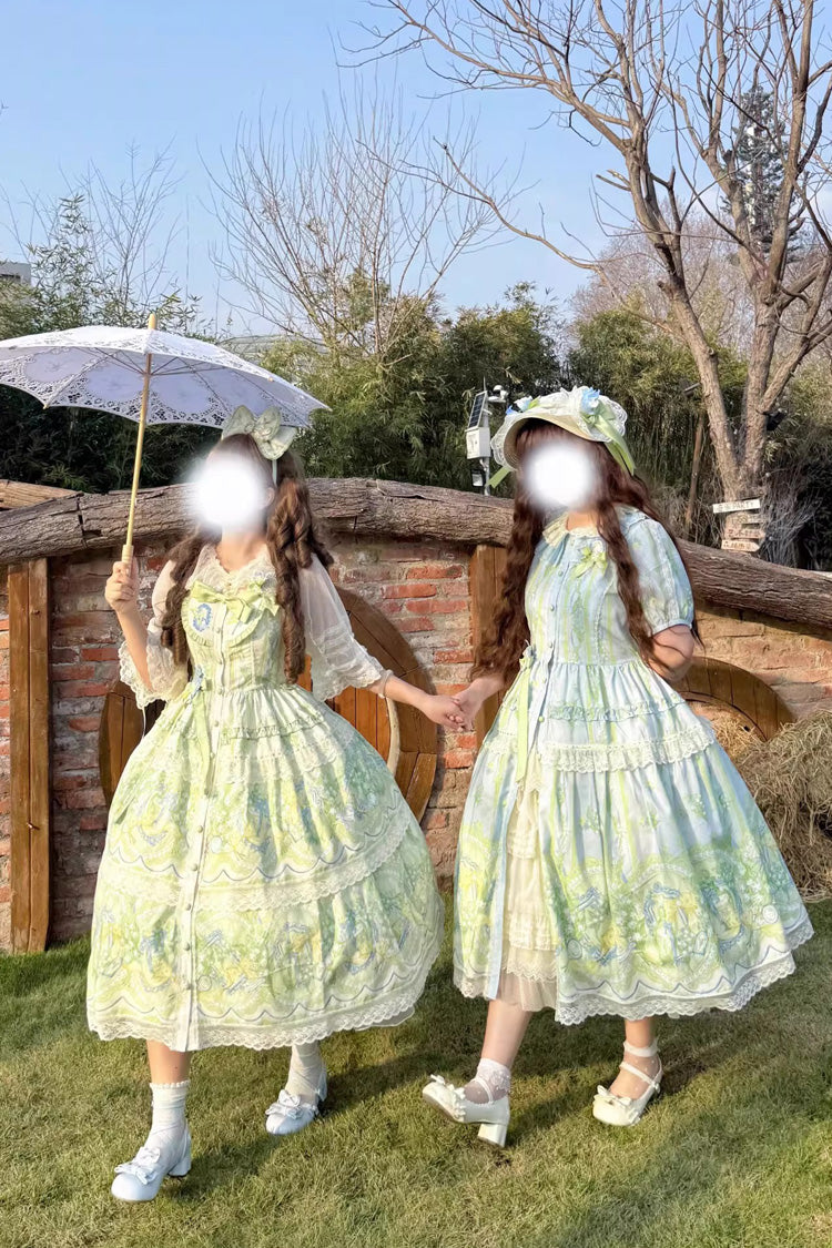 Lily of the Valley Pearl Candy Tea Doll Collar Short-Sleeve OP Dress