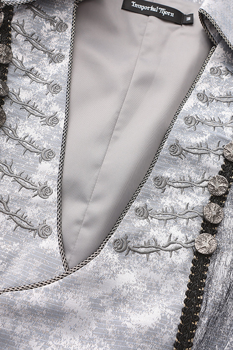 Ouji Lolita Long Coat with Elegant Prince Style, Sleeveless, Grey