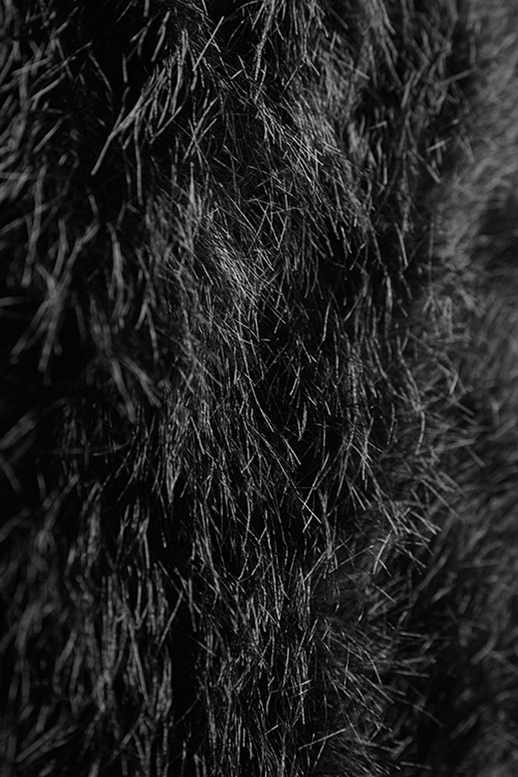 Men's Gothic Cloak with Hooded Long Fur Design