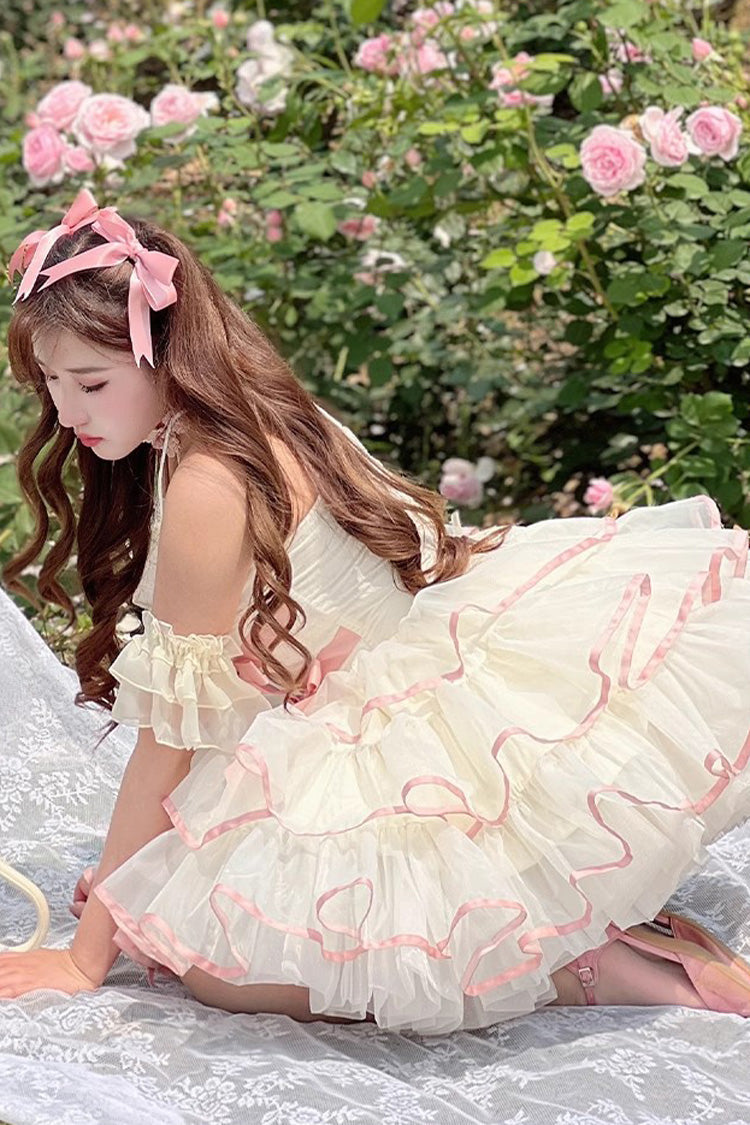 Ballerina Princess Tiered Dress with Bow & Fluffy Silhouette
