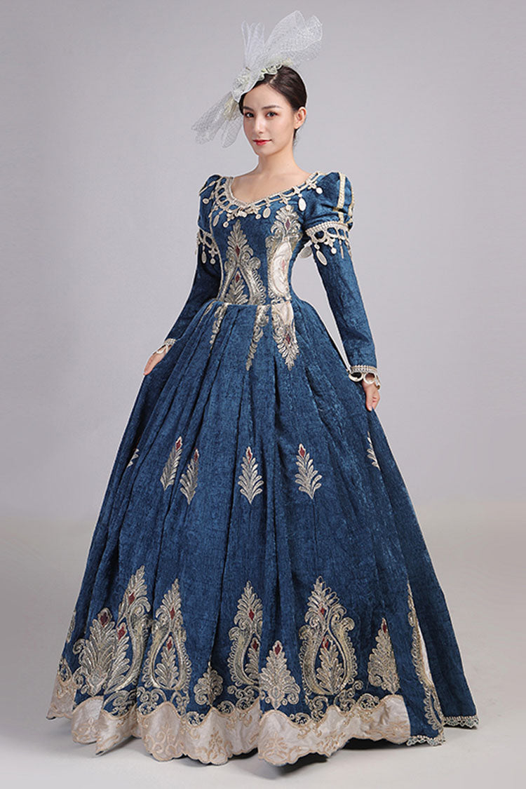 Victorian Lace Dress with Embroidered Floral Design - Altfashion Shop