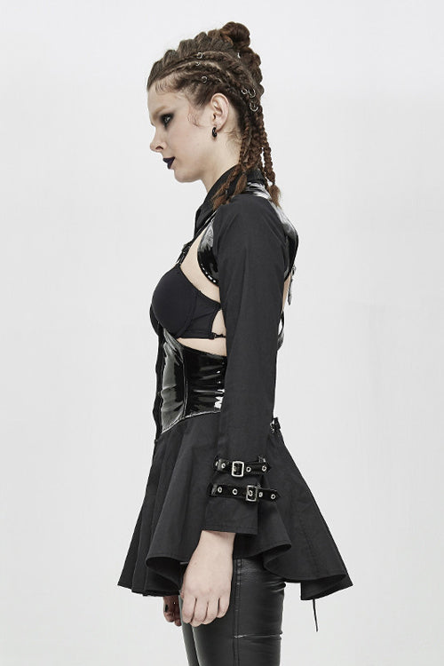 Women's Gothic Dress with Hollow Out Design Leather Sexy Style