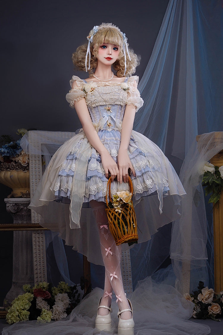 Sleeveless Sweet Ballet Lolita JSK Dress with Bow and Lace