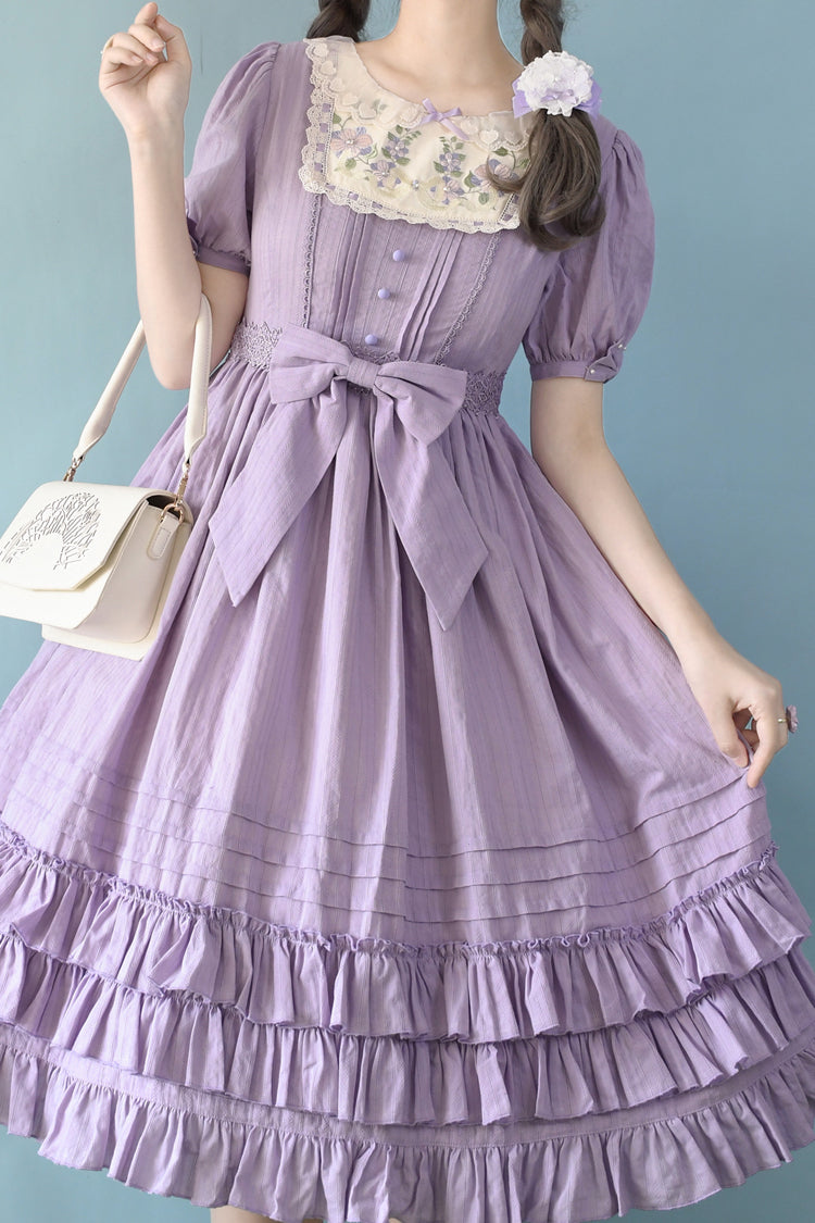 Girly Nelly Embroidered Multi-Layer Ruffled Sweet Dress