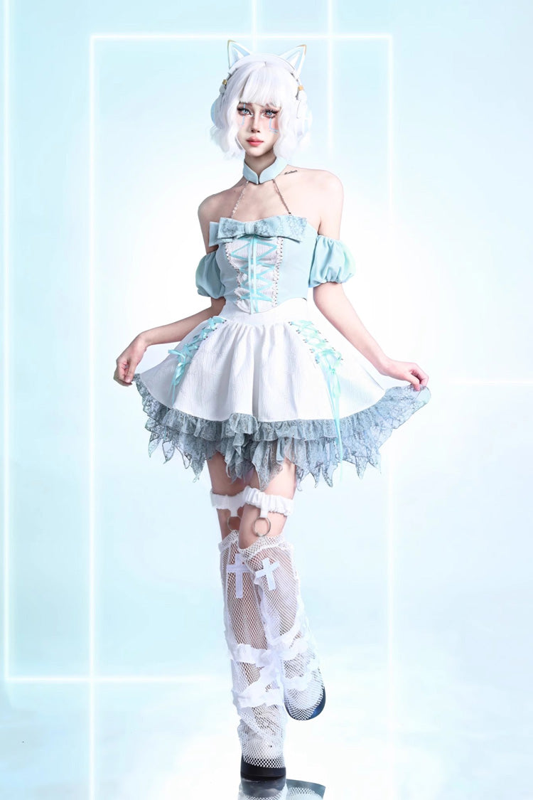 Virtual Idol Lace-Up Sweet Skirt