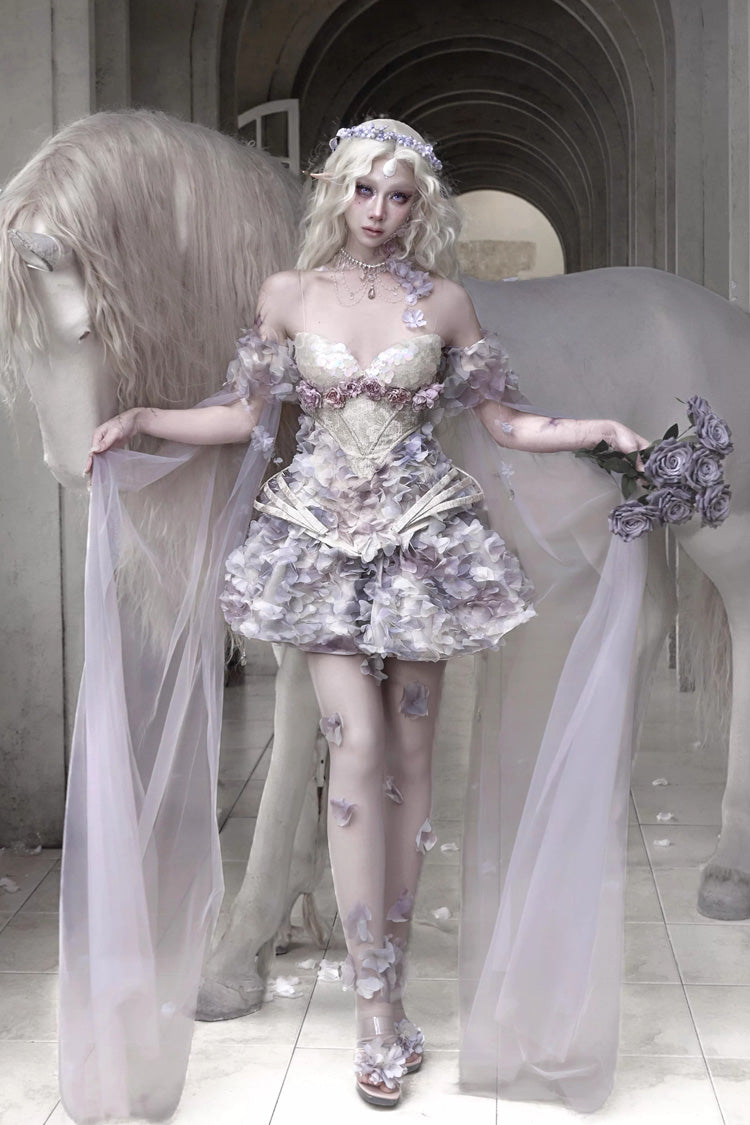 Airy 3D Floral Pleated Skirt with Built-in Shorts