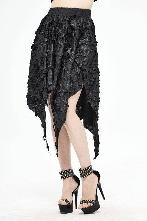 Tattered Hem Asymmetric Punk Skirt for Women