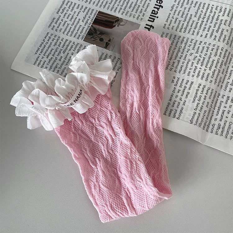 Lace Stockings Trim Floral Underknee Pattern 5 Options Color