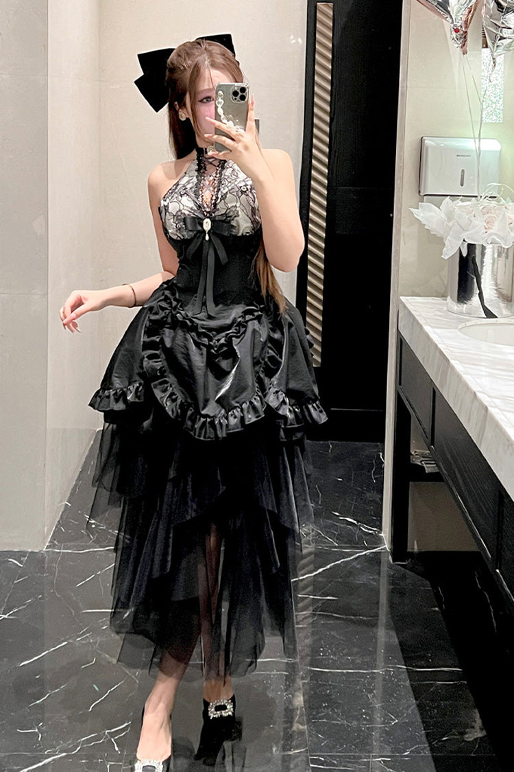 Gothic Lace Two-Piece Skirt Set
