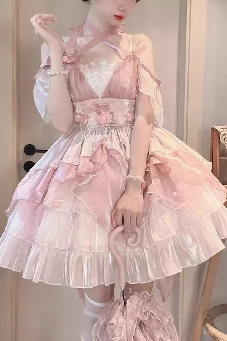 Cat Fairy Sweet Princess Lolita Multi-Layer Ruffle Jsk Dress