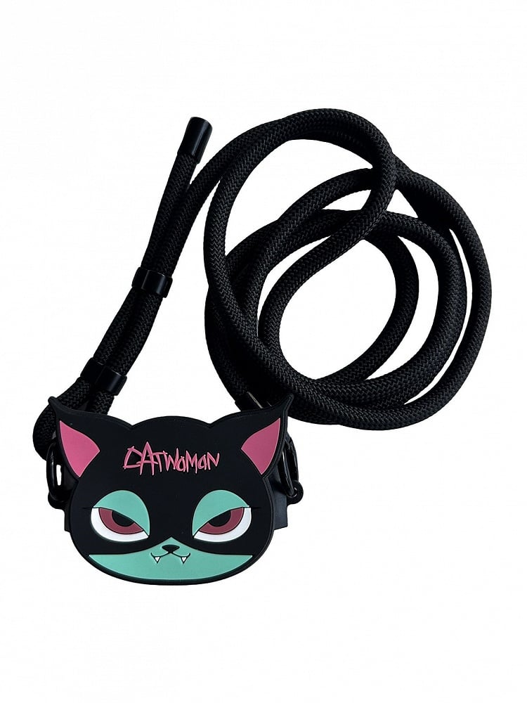 Pink Phone Back Gothic Strap Clip and With Crossbody Cat Mobile Green Black