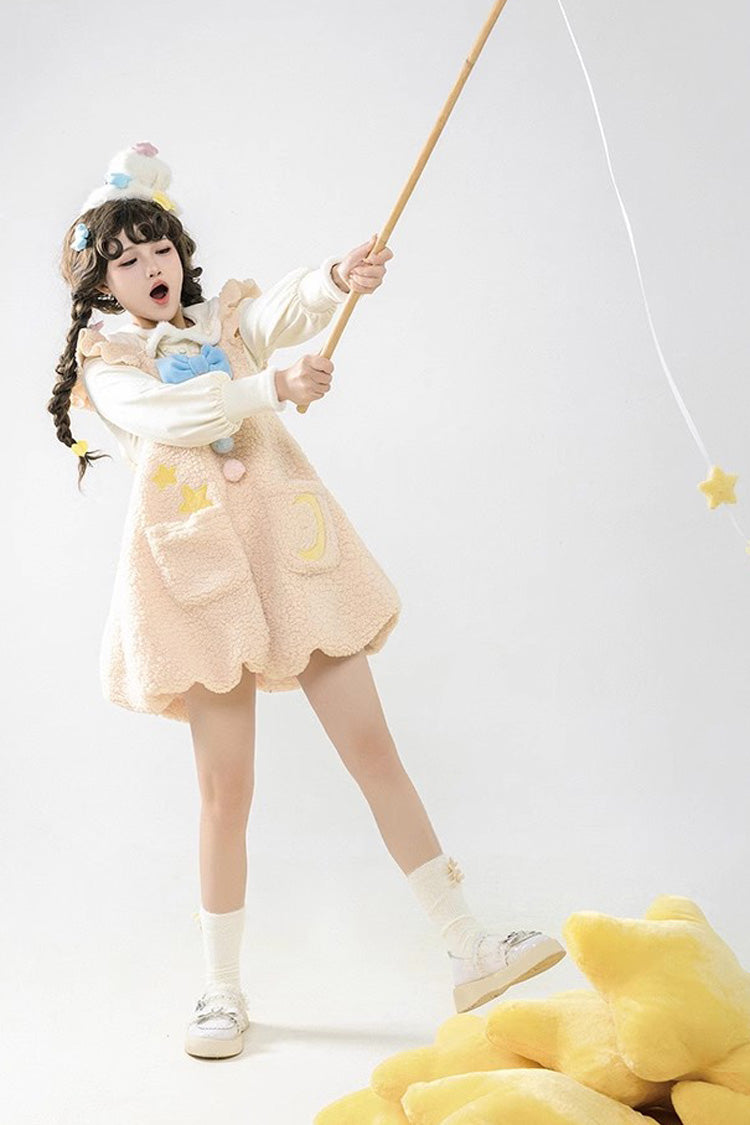 Stars and Moon Print JSK Dress with Bowknot - Sweet
