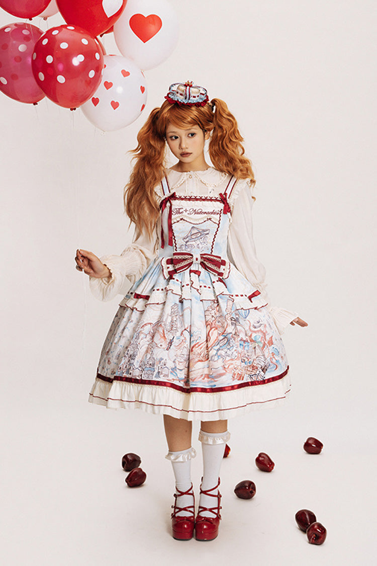 Nutcracker Sleeveless Ruffled Bow College Sweet JSK