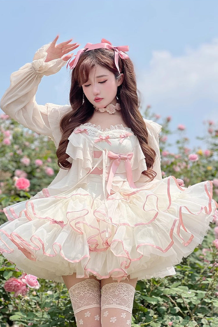 Ballerina Princess Tiered Dress with Bow & Fluffy Silhouette