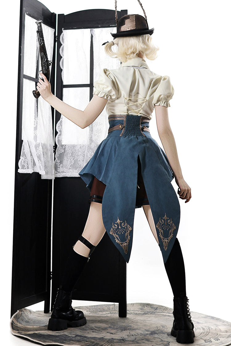 Fairy Town Train Conductor British Academic Embroidered Punk Lolita Skirt Set
