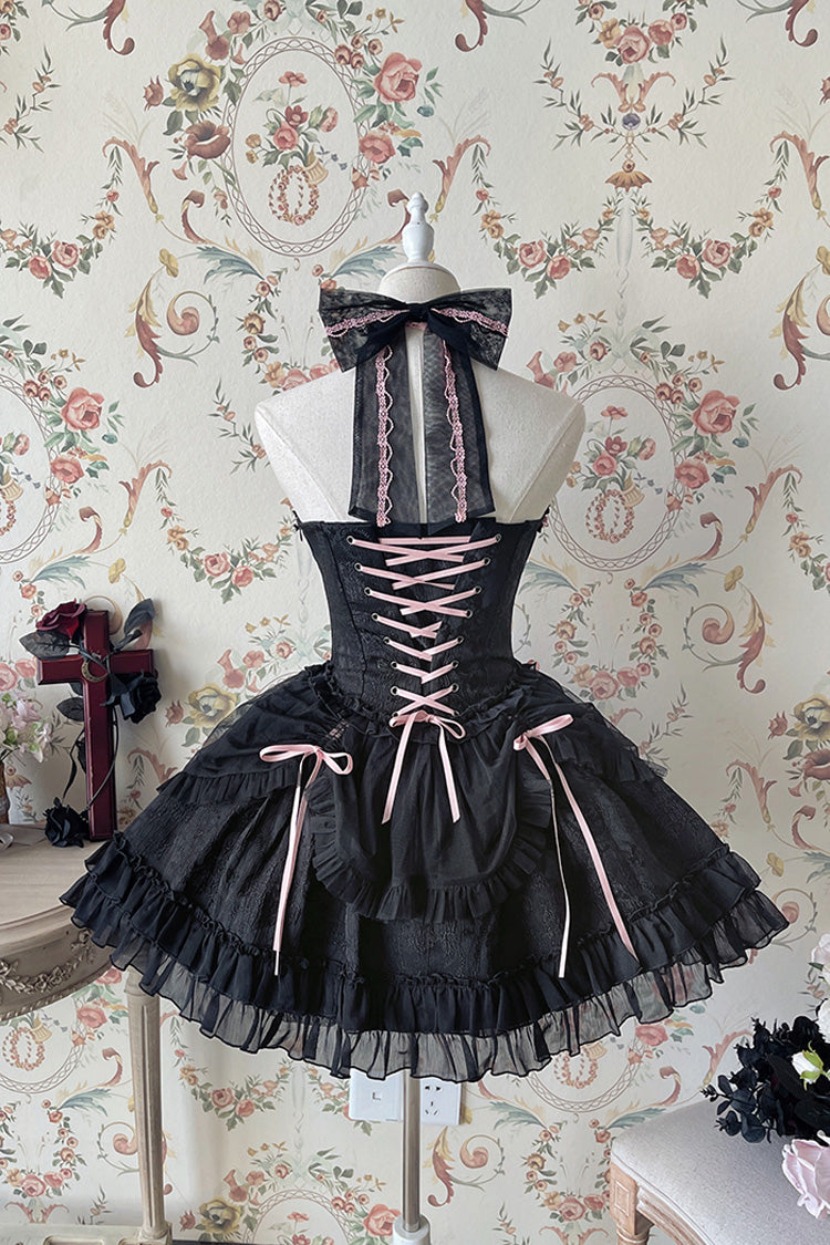 Tube Top Sleeveless Ruffle Bowknot Gothic Lolita Jsk Tiered Dress