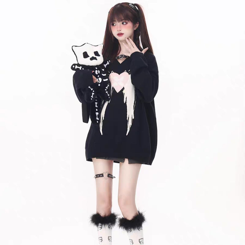 Cool Heart Wing Versatile Sweater MK Kawaii Store