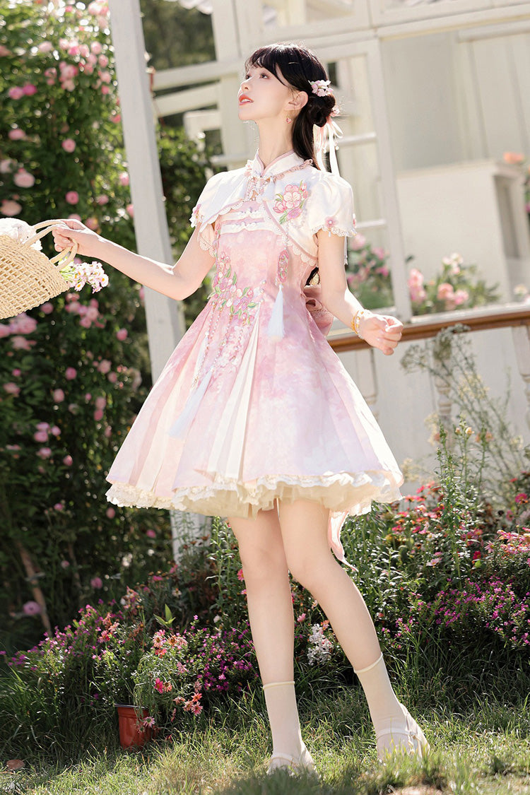 Cherry Blossom Whispers JSK Set with Tassel & Chinese Style