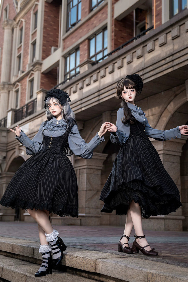 Dreamlike Realm Sleeveless Printed Ruffled Embroidered Corset Elegant Sweet Lolita JSK Dress