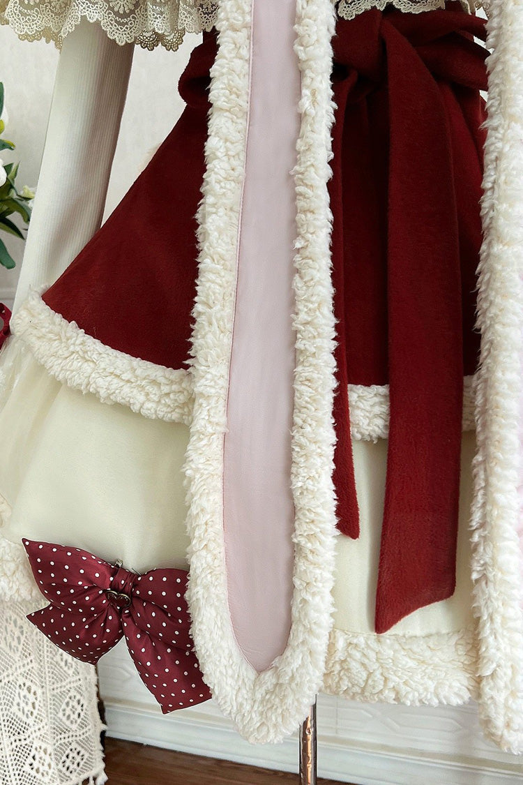 Scarlet Beige Heart Bear Embroidered Sweet Lolita Jumper Dress Ensemble