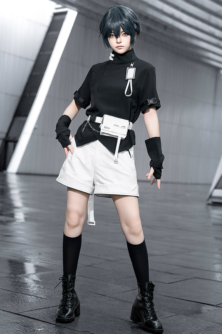 Ouji Fashion Prince Stand Collar Short Sleeve Lolita Blouse