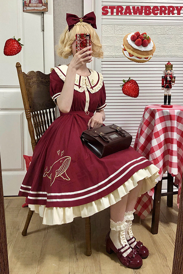 Navy Sailor Short-Sleeved Sweet Lolita OP