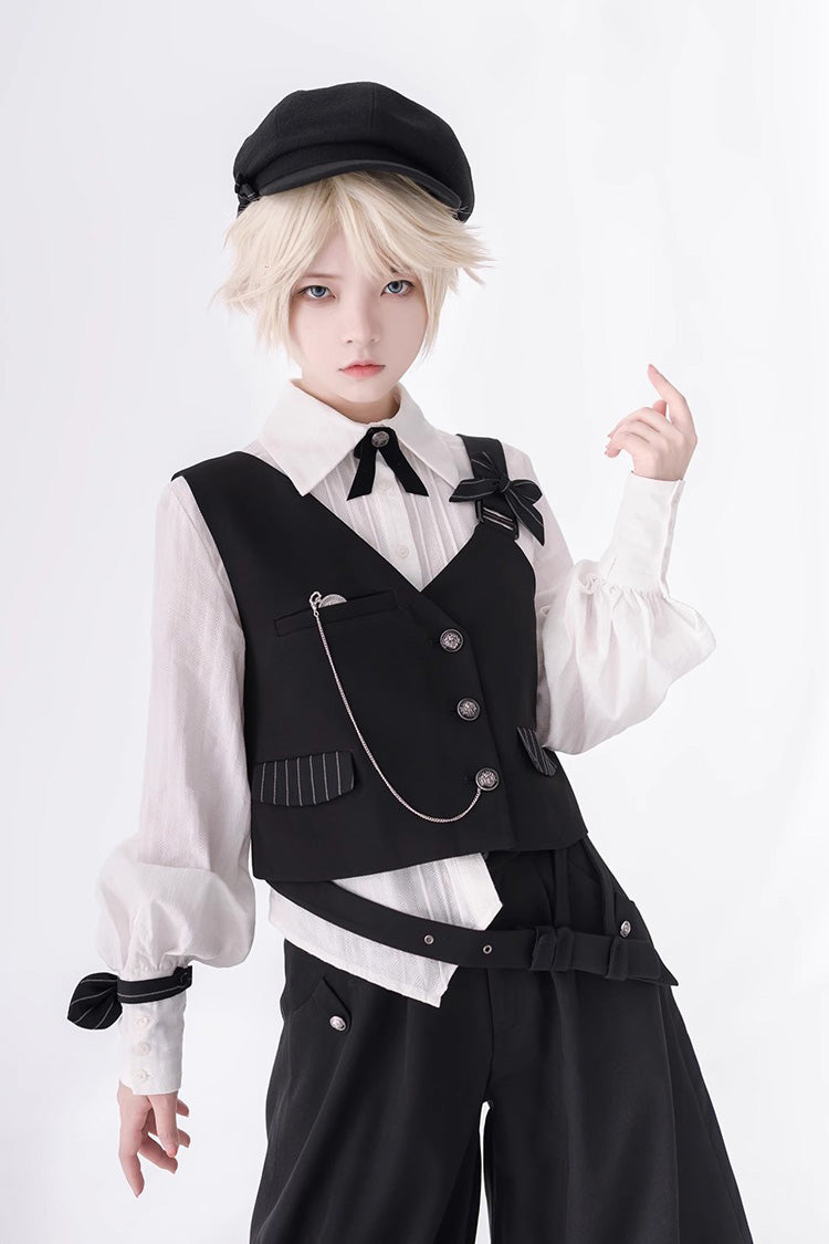Ivory Long-Sleeve Secret Morning Paper Dapper Ouji Shirt