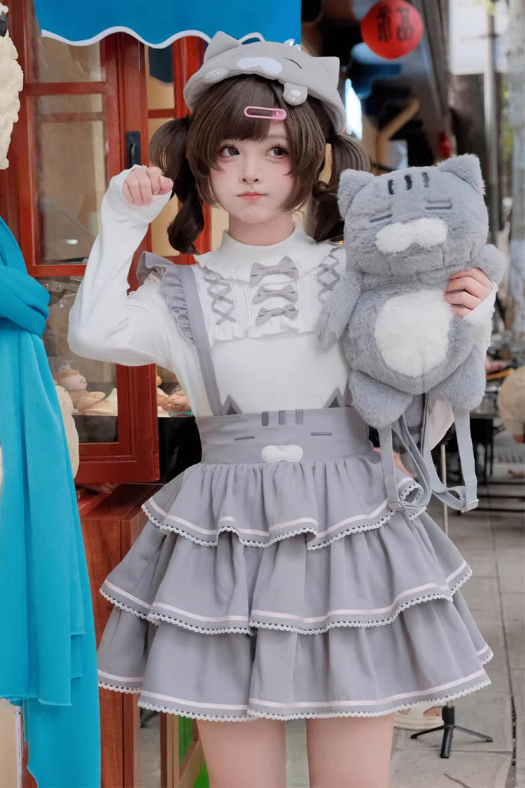 Ash Sweet Suspender Dress with Triple-Layered Ruffles