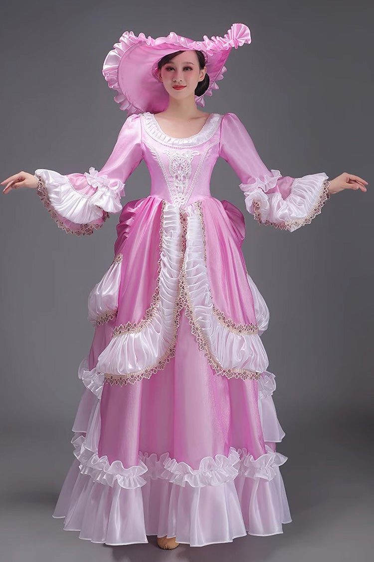 Multi-Layer Victorian Gown with Ruffled Sleeves - Classic