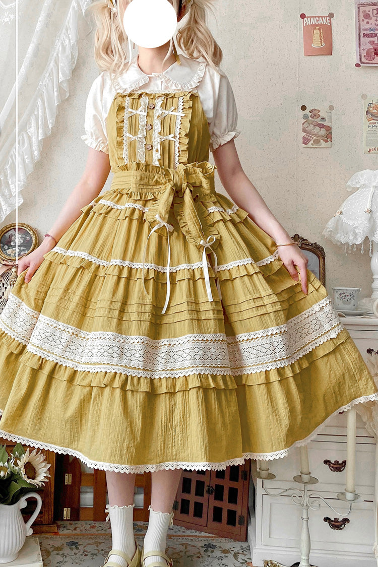 Summer Flower Tea Ruffle Bow Lace Sweet Lolita Jsk Dress 6 Colors