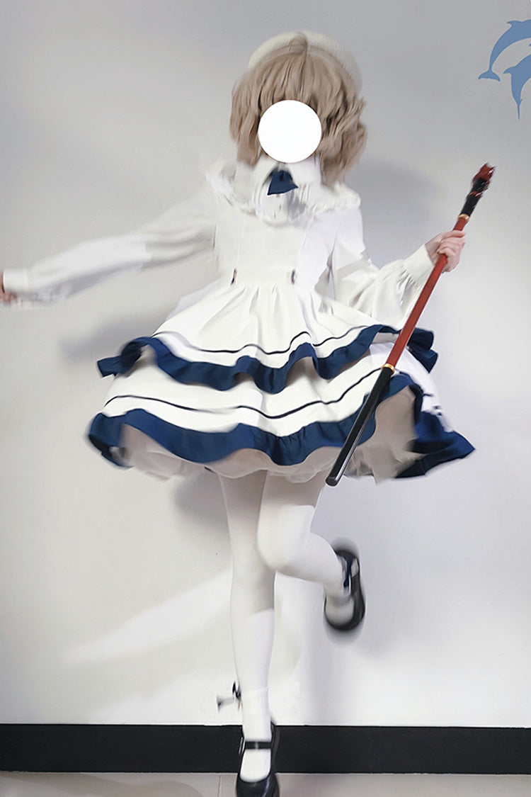 Ivory Double-Layered Ruffled Sweet Collegiate Jumper